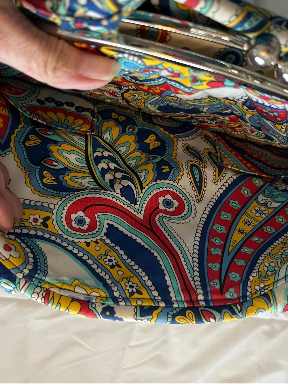 Vera Bradley Navy Multicolor Paisley Quilted Tote